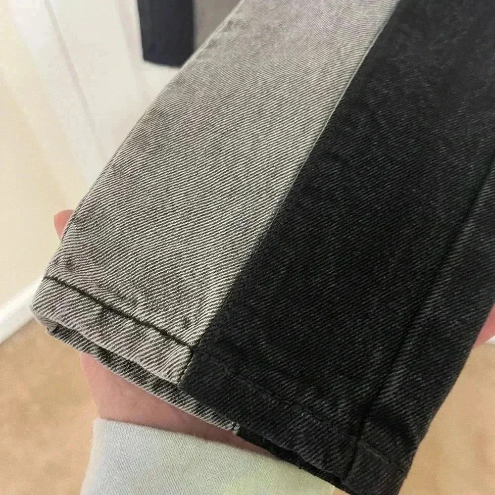 Adika Jeans Womens S 25 Gray Black Two Tone Mom Hight Waist Crop 90s Retro Y2K - Picture 6 of 12